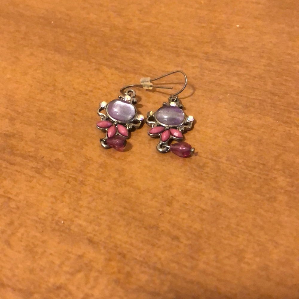 Purple dangle earrings